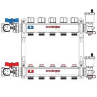 Коллектор Rommer из нержавеющей стали в сборе без расходомеров 2 вых.